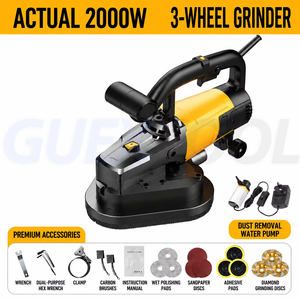 Máquina de pulido gruesa de molienda de piso de mano de tres ruedas Herramienta de planchado de superficie de cemento de hormigó - Product Image 2
