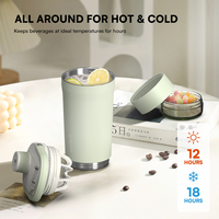 Hong Ling 18/8 Bouteilles d'eau sous vide en acier inoxydable 24oz Gobelet de gymnastique isolé à double paroi en métal avec compartiment de rangement