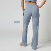Logo personnalisé Femme Gym Fitness Sport Pantalon de survêtement droit ample pour la peau Pantalon de danse avec poches Pantalon de yoga à jambes larges pour femmes