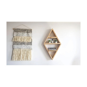 Étagère pour huiles essentielles en forme de diamant Étagère de <span class=keywords><strong>rangement</strong></span> en bois Étagères murales en bois rustiques - Product Image 5