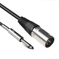Câble audio non équilibré 6,35 mm vers XLR femelle pour mixeur, conducteur en cuivre nu