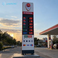 Panneau d'affichage numérique LED haute luminosité pour prix de carburant de station-service, 4 chiffres, étanche pour extérieur, format 8.888