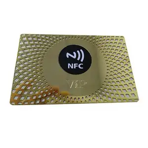 Biglietti da visita Nfc senza contatto in acciaio spazzolato con codice Qr animale personalizzato Smart Nfc Cards Metal