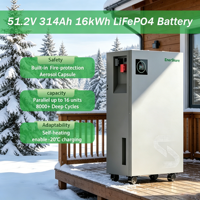Batterie au lithium auto-chauffante Enershare 48V 16 kWh 314 Ah Cellule LiFePO4 -20 ° Convertisseur hybride/adaptatif hors réseau à charge C