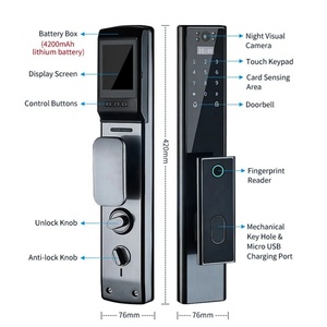 Aluminum Alloy Built in Camera Smart Digital Door Digital Keyless Lock for Home <b>Security</b> WIFI Cloud APP - Product Image 5