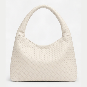 Sac fourre-tout hobo en cuir véritable tressé pour femme, style anglais, avec fermeture éclair et chaînes, sac à bandoulière de luxe personnalisé, vente en gros - Product Image 1