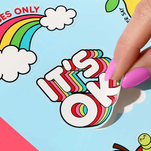 Tùy chỉnh A4 A5 A6 Nụ Hôn cắt Sticker tấm tự dính Vinyl Pet PVC phim hoạt hình không thấm nước in logo dễ thương dán tấm cho trẻ em - Product Image 2