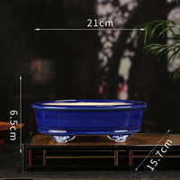 Pots à bonsaï en céramique émaillée modernes de 21 cm, design artisanal pour la décoration de la maison et du jardin, plantes grasses et succulentes