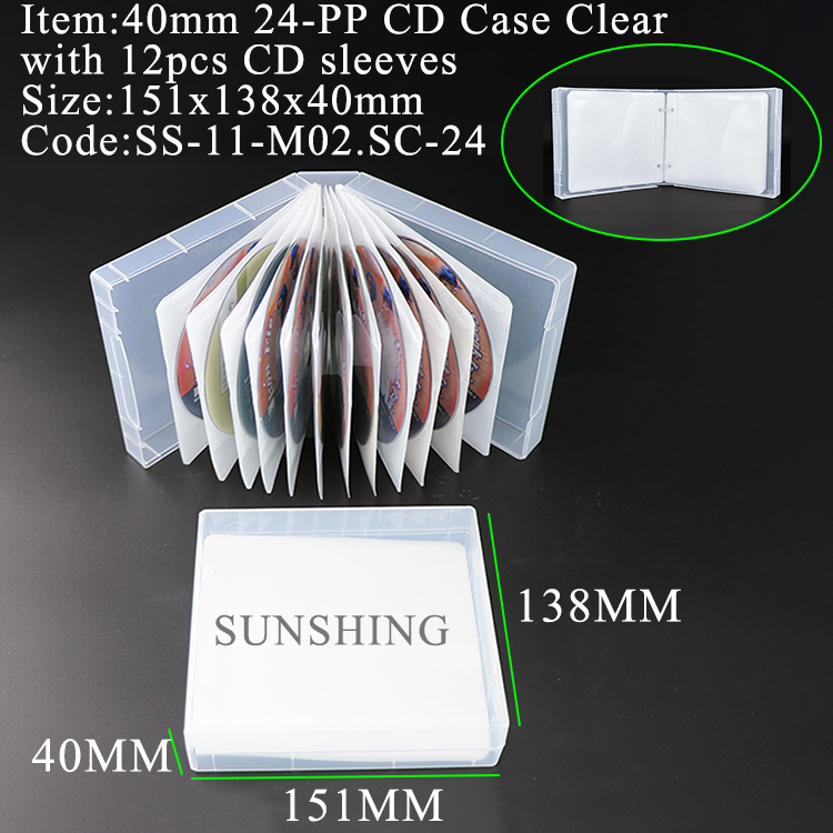 M02&nbsp;:&nbsp;40 mm 24-PP CD Case Ring Binder Transparent