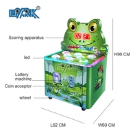 Machine de jeu d'arcade à monnayeur Whack-a-Mole (frapper la souris, la grenouille), avec système de récompense, construction en plastique, garantie 1 an, pour enfants