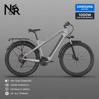 Vélo électrique tout-terrain puissant 29 pouces, 1000W, 27 vitesses, cadre en alliage d'aluminium, pour batterie lithium 48V 16Ah