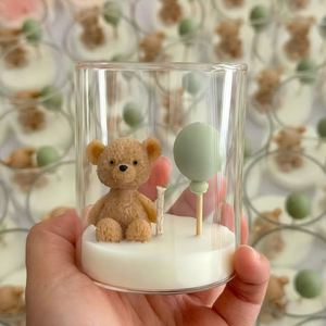 Vela Aromática con Diseño de Oso de Peluche en Frasco de Vidrio Cilíndrico para Decoración del Hogar - Product Image 1