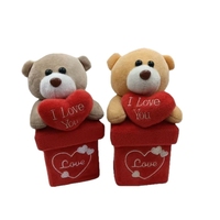 Ours en peluche Saint-Valentin avec boîte - Nouveau design en polyester avec accessoires