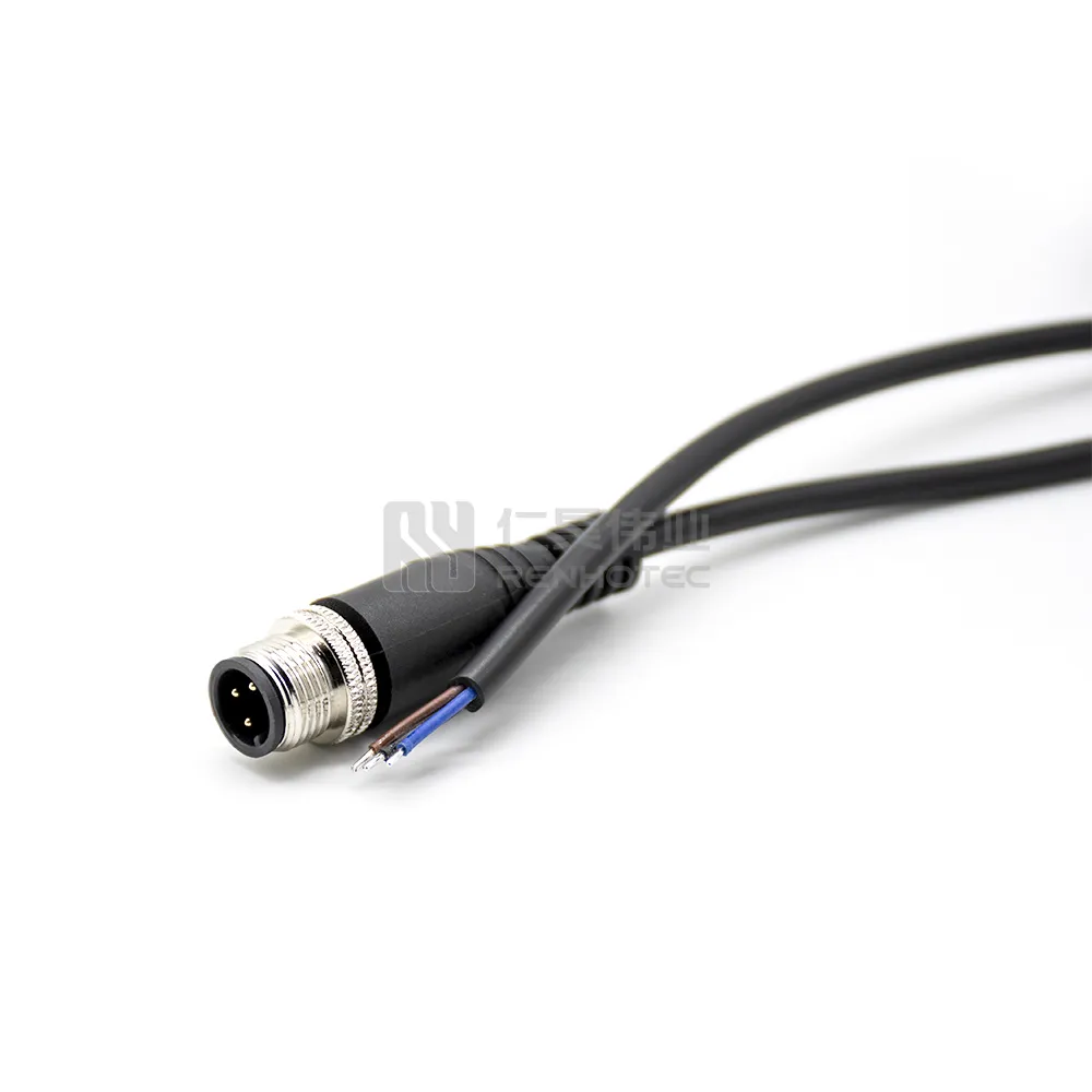 M12 Cable Connector 2 3 4 5 6 8 12 17 Pin Pins Male Straight Molding Cables 1M 2M 5M Straight A-coded D Code RS232 Assembly