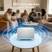 Router Empresarial Xinsuhang AX3000 WiFi 6 360 T7 Compatible con OpenWrt, Doble Banda, Gigabit Inalámbrico, 4 Puertos RJ45, Chipset MT7981B
