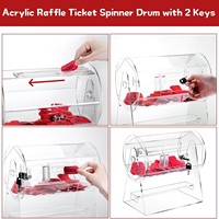 Boîte de tirage à loterie personnalisée en acrylique transparent avec roue rotative, cage à loterie verrouillable et poignée