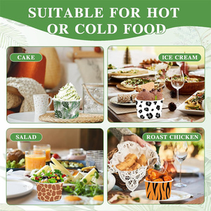 Sinh Thái Thân Thiện Với Thiết Kế Ice Cream Cup Bát Dùng Một Lần Safari Động Vật Giấy Snack Ly Động Vật In Sinh Nhật Đảng Trang Trí - Product Image 6