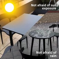 Ensemble table et chaises d'extérieur en métal moderne avec structure en acier au carbone, résistant à l'eau et à la rouille, idéal pour les patios, les salons de thé et les balcons