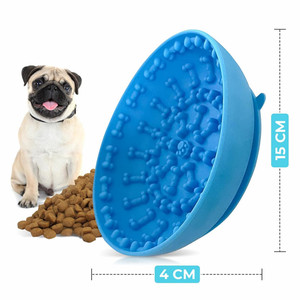 Hugebirds New Custom Logo Silicone <b>Slow</b> Feed Dog Bowl Round Silicone Dog Bowl with Suction - Product Image 2
