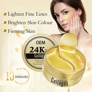OEM/ODM24Kゴールドアイマスク60pcsアイケアクリスタルコラーゲンジェル保湿マスクアンチエイジングアイパッチ韓国化粧品