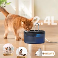 Bebedero Doble para Mascotas con Grifo, Modos de Chorro y Fuente, y Tanque de Gran Capacidad para Gatos y Perros