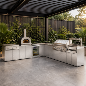 Cuisine <span class=keywords><strong>barbecue</strong></span> extérieure  et station de grill pour villas Four électrique encastré sur mesure et gril <span class=keywords><strong>en</strong></span> acier inoxydable - Product Image 1