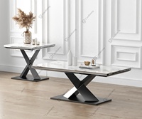 Table Console noire miroir pour le salon, meuble de luxe de haute qualité