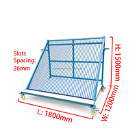 Chariot de stockage structurel de type harpe pour feuilles de verre, capacité de charge de 1 tonne par emplacement, espacement de 26 mm, rangement catégorisé