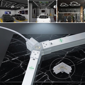 Lampe LED hexagonale pour garage en promotion, à assembler soi-même, éclairage pour atelier de beauté automobile et outil de nettoyage de voitures - Product Image 1