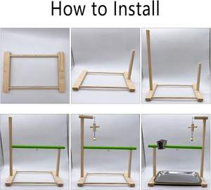 Büyük papağan oyna merdiven ve salıncak ile interaktif kuş oyuncak evcil hayvanlar için eğitim istasyonu Chew - Product Image 6