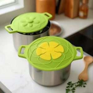 Couvercle de cuisine anti-éclaboussures et anti-débordement en silicone, résistant aux hautes températures, en forme de fleur, 26 cm - Product Image 4