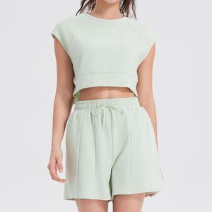 Momento di punta da donna alla moda due pezzi da palestra Set di magliette da allenamento traspiranti magliette da Yoga per il Fitness - Product Image 2