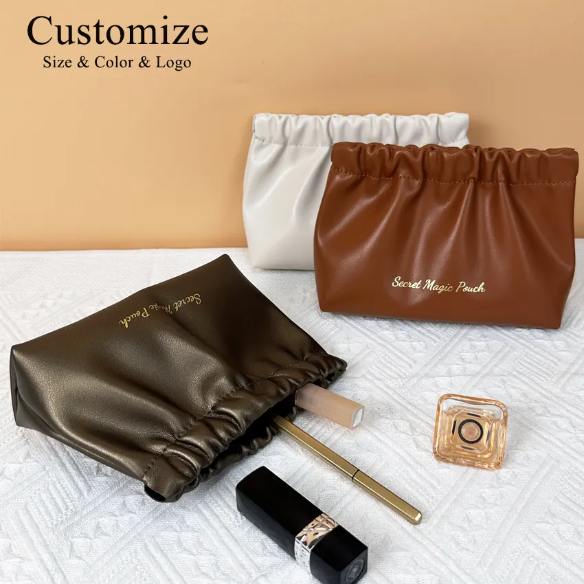 Sacchetto di bellezza regalo di promozione di gioielli personalizzati all'ingrosso borsa cosmetica da viaggio borsa borsa da lavare in pelle sintetica custodia per trucco Mini