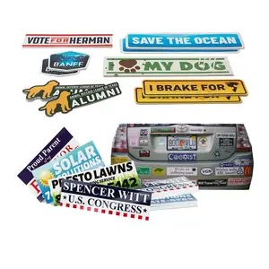 Custom logo rectangular waterproof bumper stickers