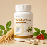 Capsules de Ginseng Panax en Gros, Vitalité Herbacée, Bien-être Quotidien, Flacon de 60 Comprimés, Fabricant de Marque Privée