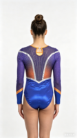 Justaucorps de gymnastique de compétition à manches longues, bleu roi, avec bas sublimé couleur Mystique, en Spandex/Nylon, orné de cristaux, le meilleur