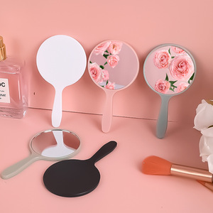 Mini miroir de courtoisie rose <span class=keywords><strong>portable</strong></span> de maquillage de poche personnalisé avec logo vente en gros