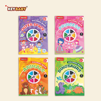 Carnet de peinture et de coloriage éducatif pour enfants avec palette en plastique réutilisable et ensemble de pinceaux, finition brillante