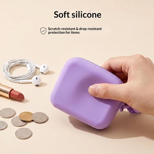 OEM <b>Silicone</b> Storage Bag Mini Pouch Small Accessories Charging Cables Children Coin Purse Portable Stock Pink - Product Image 4