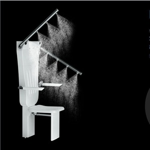 Silla de ducha de seguridad con reposabrazos y respaldo de masaje para personas mayores, equipo de asistencia para baño montado en la pared - Product Image 3