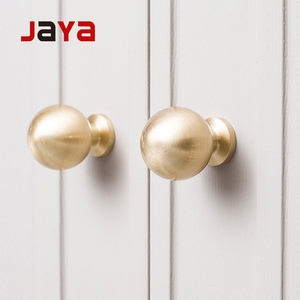 Kenop & Gagang Lemari Kuningan Solid JAYA, Gagang Kuningan untuk Lemari, Bentuk Bulat, Gagang Pintu Furnitur - Product Image 1