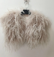 Écharpe en plumes d'autruche YR477, prix d'usine, pour femmes, veste de luxe pour mariage
