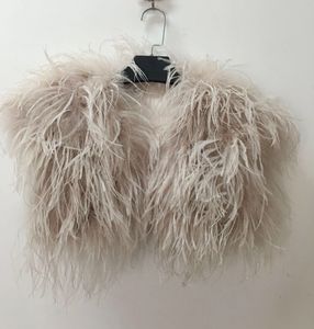 YR477 Scialle in <span class=keywords><strong>Piume</strong></span> di Struzzo a Prezzo di Fabbrica per Donne Giacca di Lusso per Matrimoni - Product Image 3