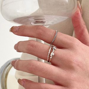 Silver Ruitai S925 Sterling Silver Plain Band Thin <b>Ring</b> Minimalist <b>Open</b> Design Unisex Fashion Jewelry Gift - Product Image 1