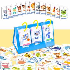 ของเล่นเสริมพัฒนาการเด็กออทิสติกแบบมอนเตสซอรี่ 72 ชิ้น ชุดการ์ดเสียงสัตว์พร้อมแผ่นพลิกสำหรับเด็ก - Product Image 1