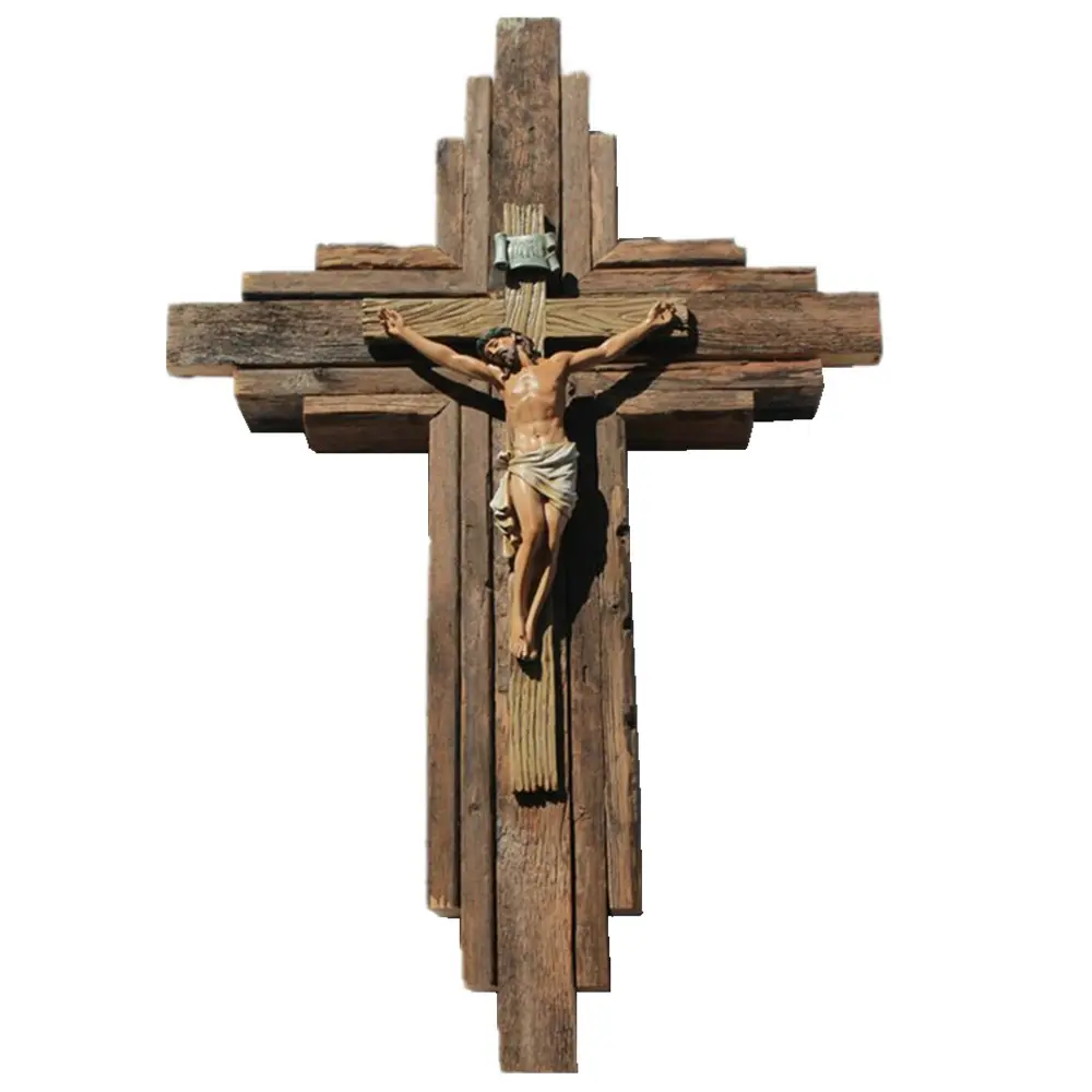 家の装飾レジンクロスポリレジン古典的なイエス十字架十字架十字架ゴージャスな素朴な壁の十字架