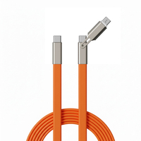 Cable de Datos PD de Silicona Líquida de Carga Rápida de Alta Velocidad de 240 W, Cable Cargador USB Tipo C para Teléfono Móvil y Tableta