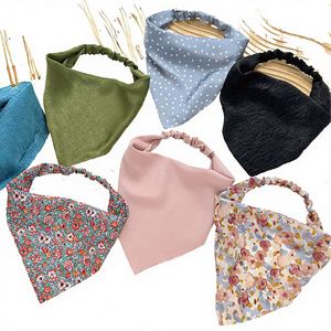 Bandeaux floraux, bandanas et foulards triangulaires, bandeaux vintage de couleur unie, foulards pour la tête - Product Image 1