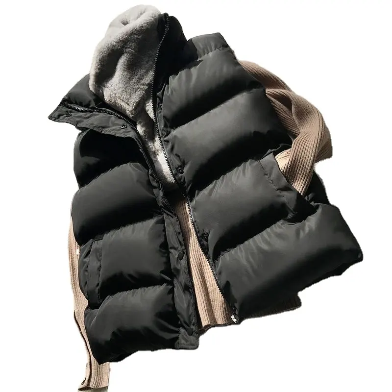Women Winter Warm Jacket Cotton Padded Puffer Vests Sleeveless Parkas Jacket