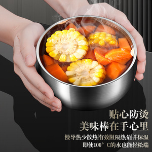 316L Stainless Steel Bowl Double Walled Thickened Heat Insulating Home Kitchen Use - Product Image 4